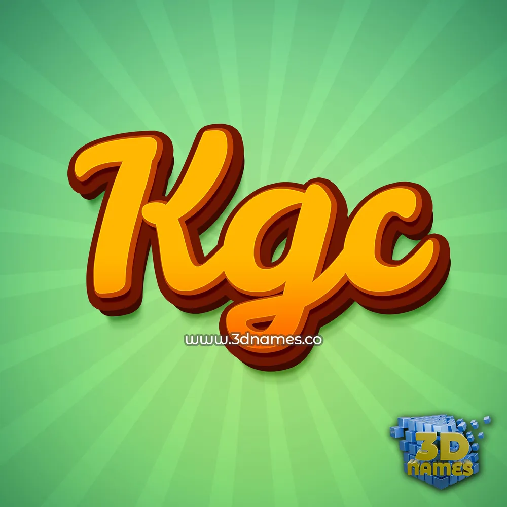 kgc in Green Rays style - 3D name wallpaper