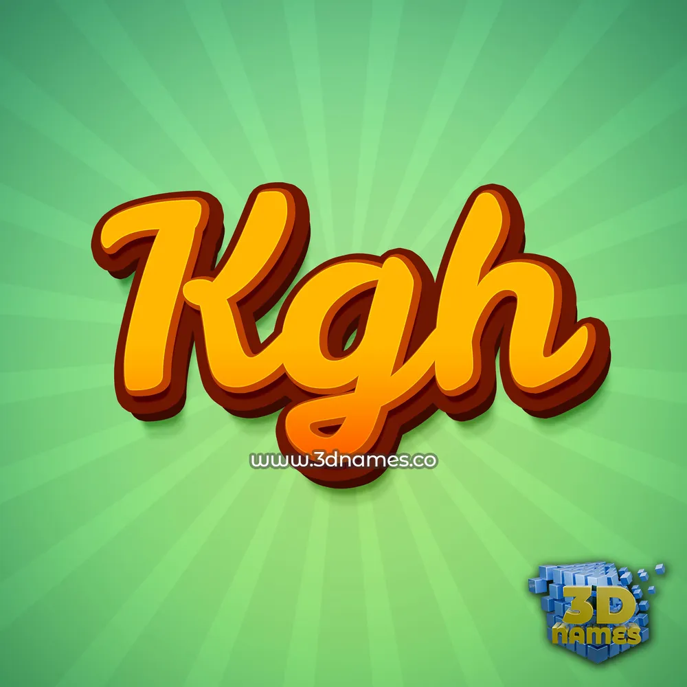 kgh in Green Rays style - 3D name wallpaper