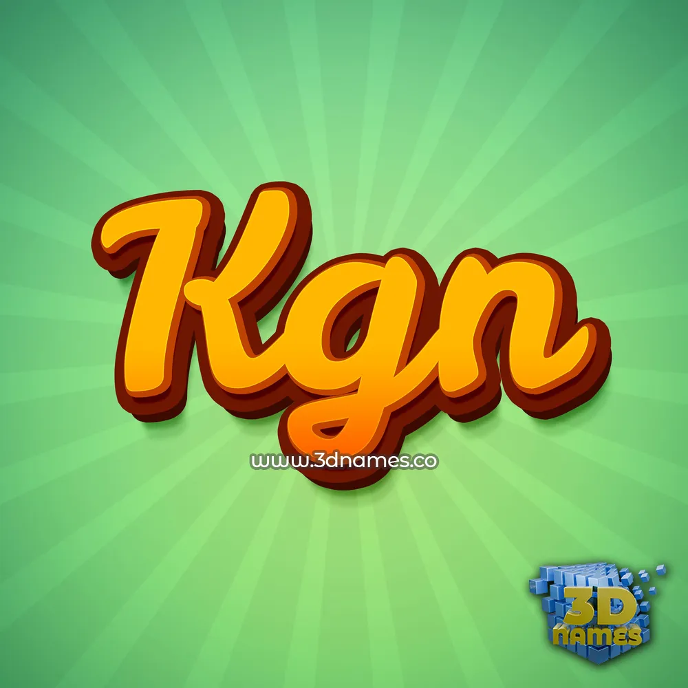 kgn in Green Rays style - 3D name wallpaper