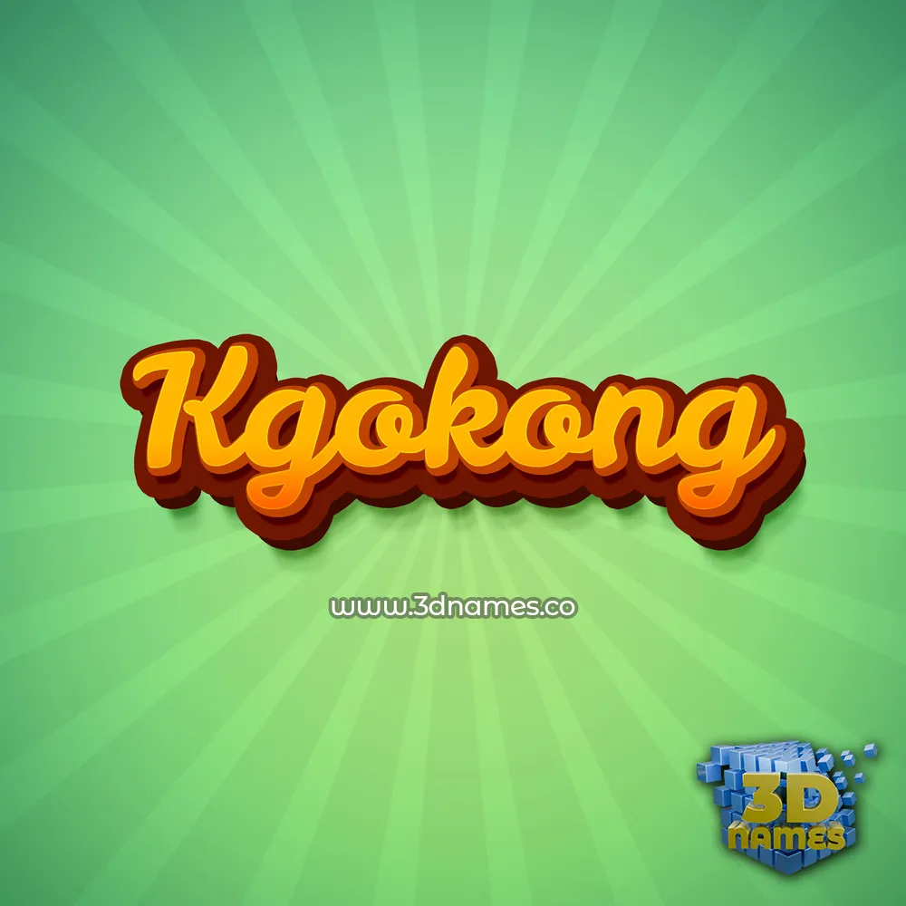 kgokong in Green Rays style - 3D name wallpaper