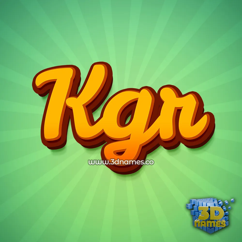 kgr in Green Rays style - 3D name wallpaper