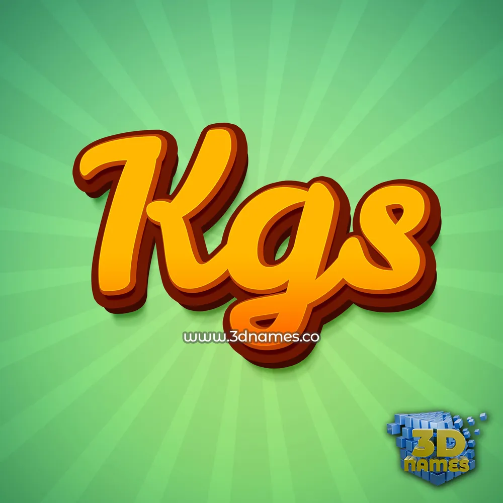 kgs in Green Rays style - 3D name wallpaper