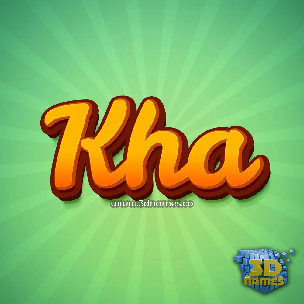 kha in Green Rays style - 3D name wallpaper
