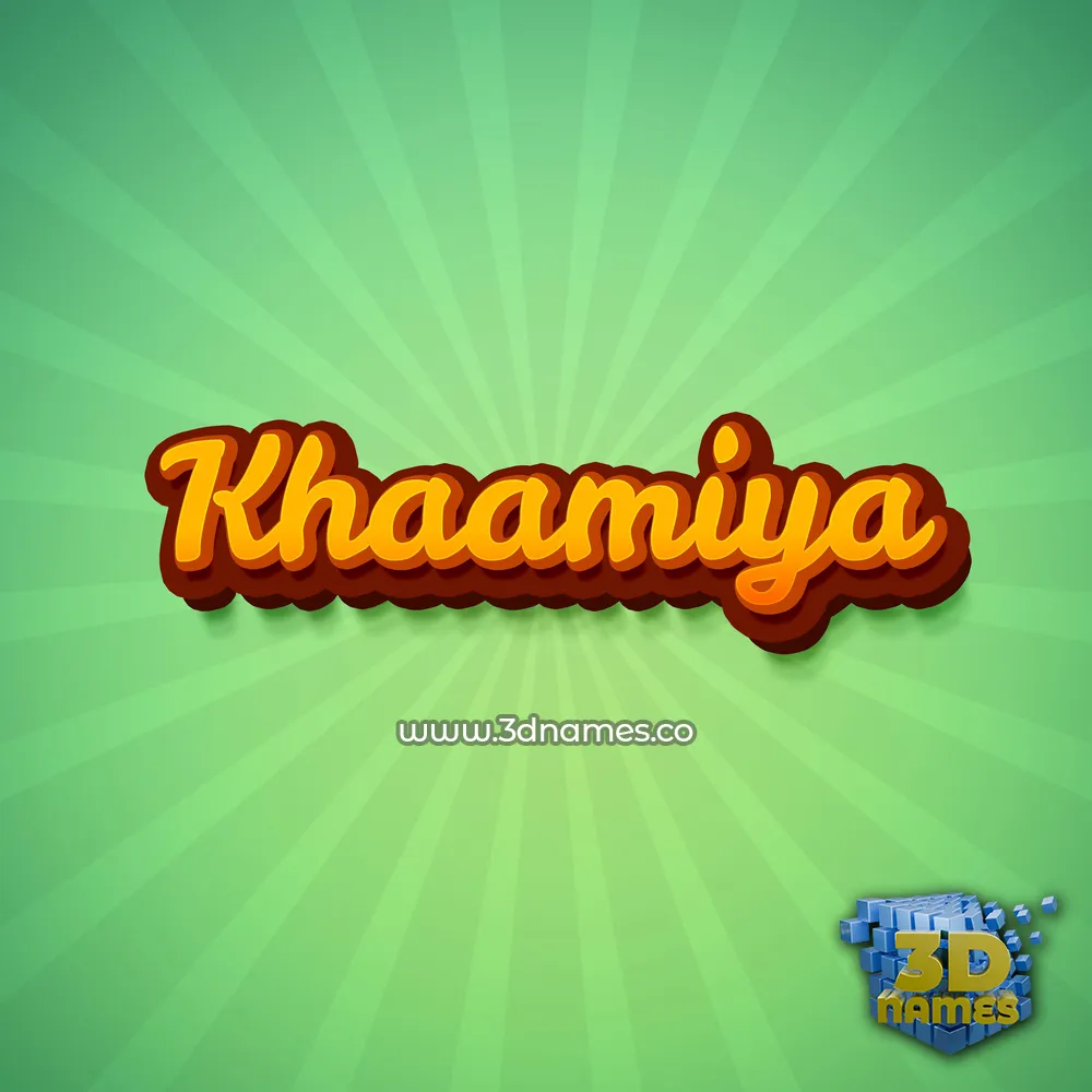 khaamiya in Green Rays style - 3D name wallpaper
