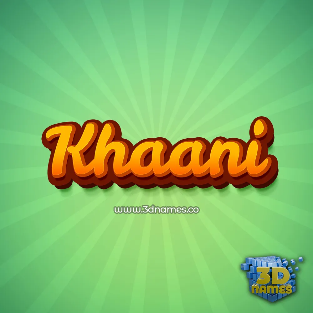 khaani in Green Rays style - 3D name wallpaper