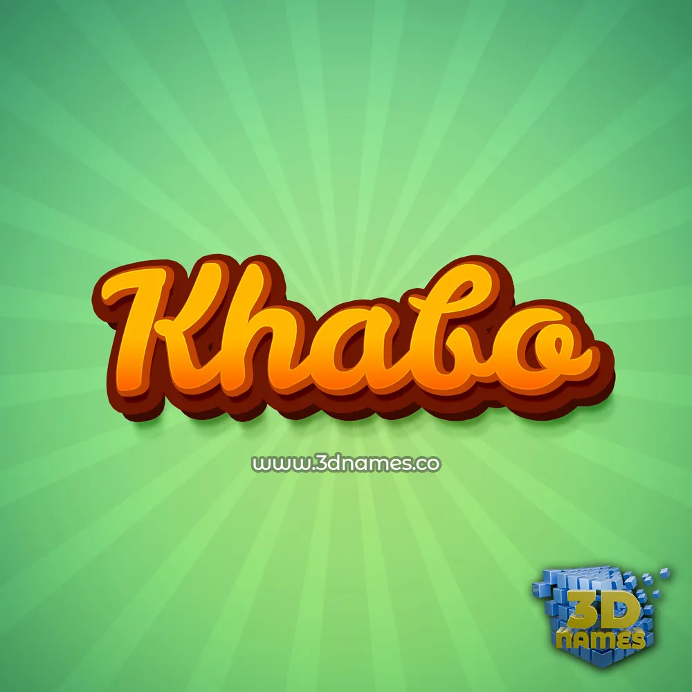 khabo in Green Rays style - 3D name wallpaper