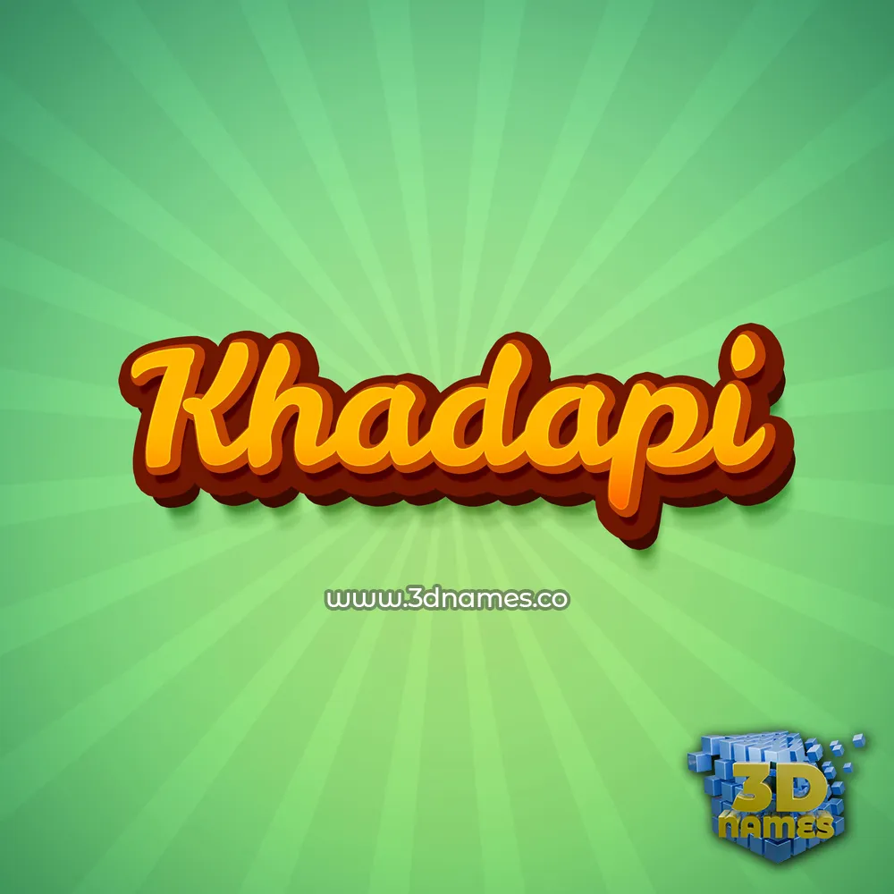 khadapi in Green Rays style - 3D name wallpaper