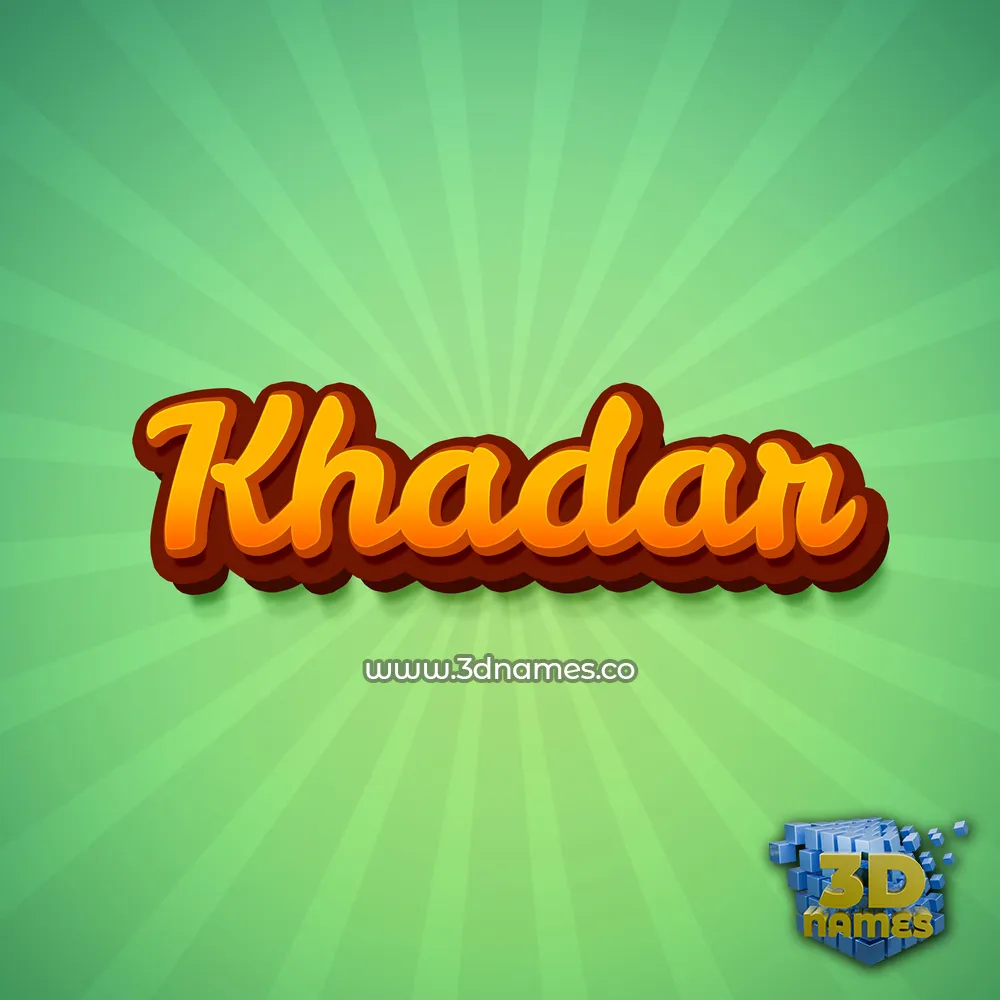 khadar in Green Rays style - 3D name wallpaper