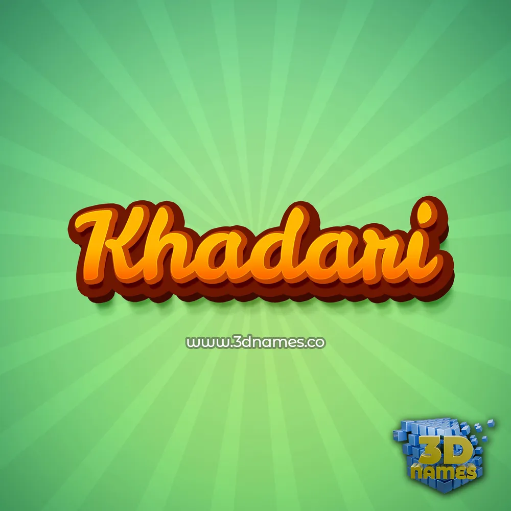 khadari in Green Rays style - 3D name wallpaper