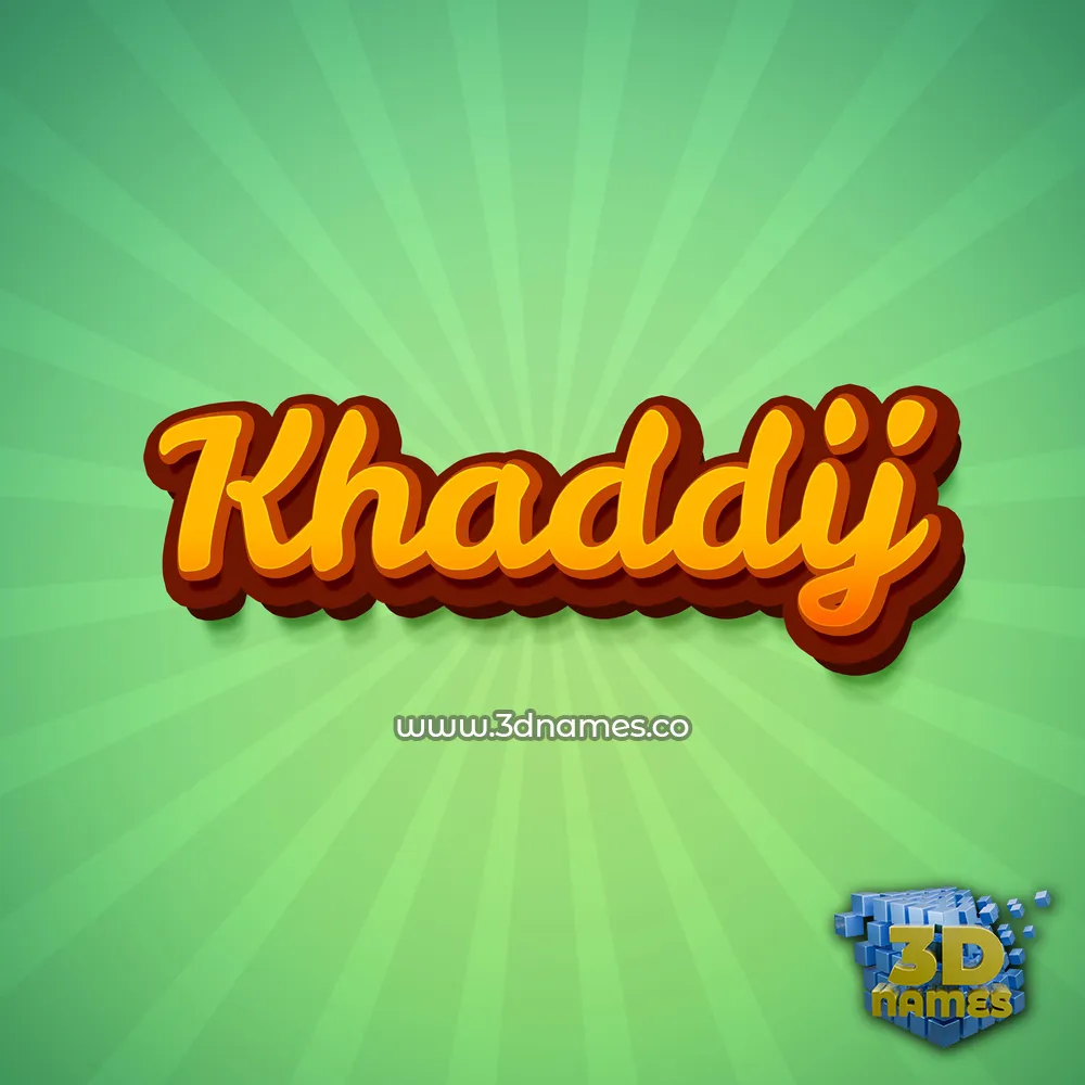 khaddij in Green Rays style - 3D name wallpaper