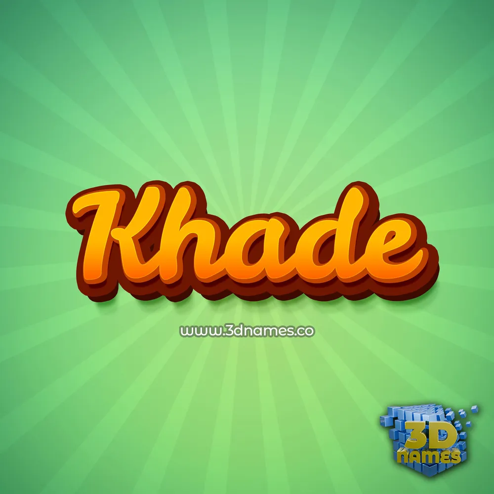 khade in Green Rays style - 3D name wallpaper