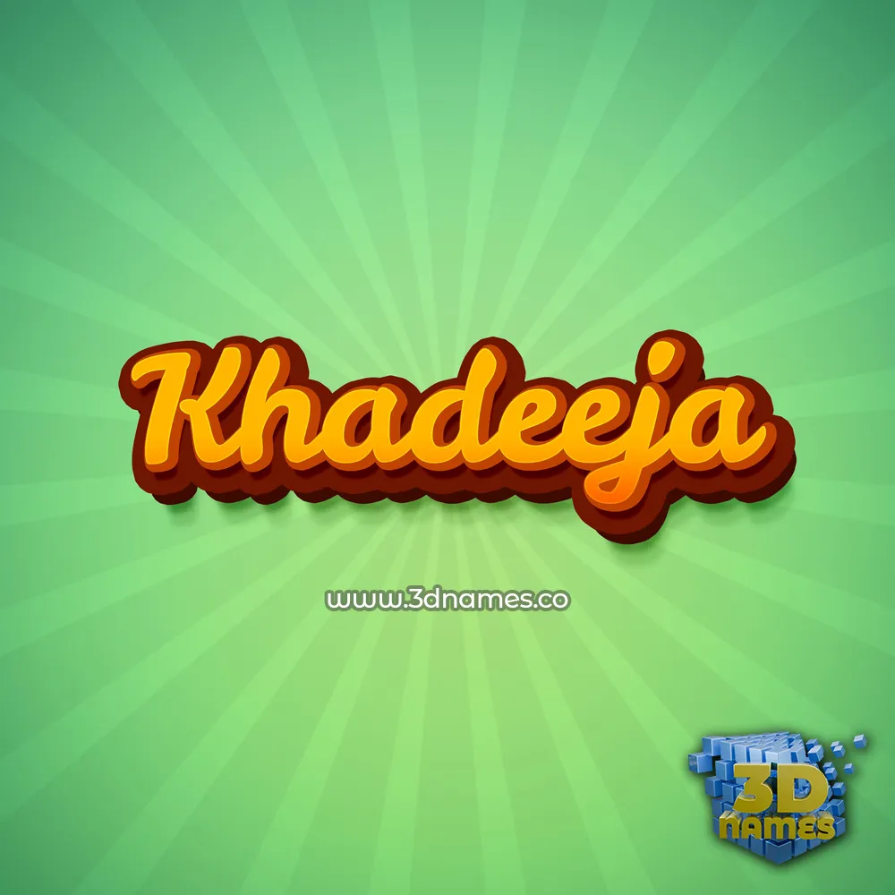 khadeeja in Green Rays style - 3D name wallpaper