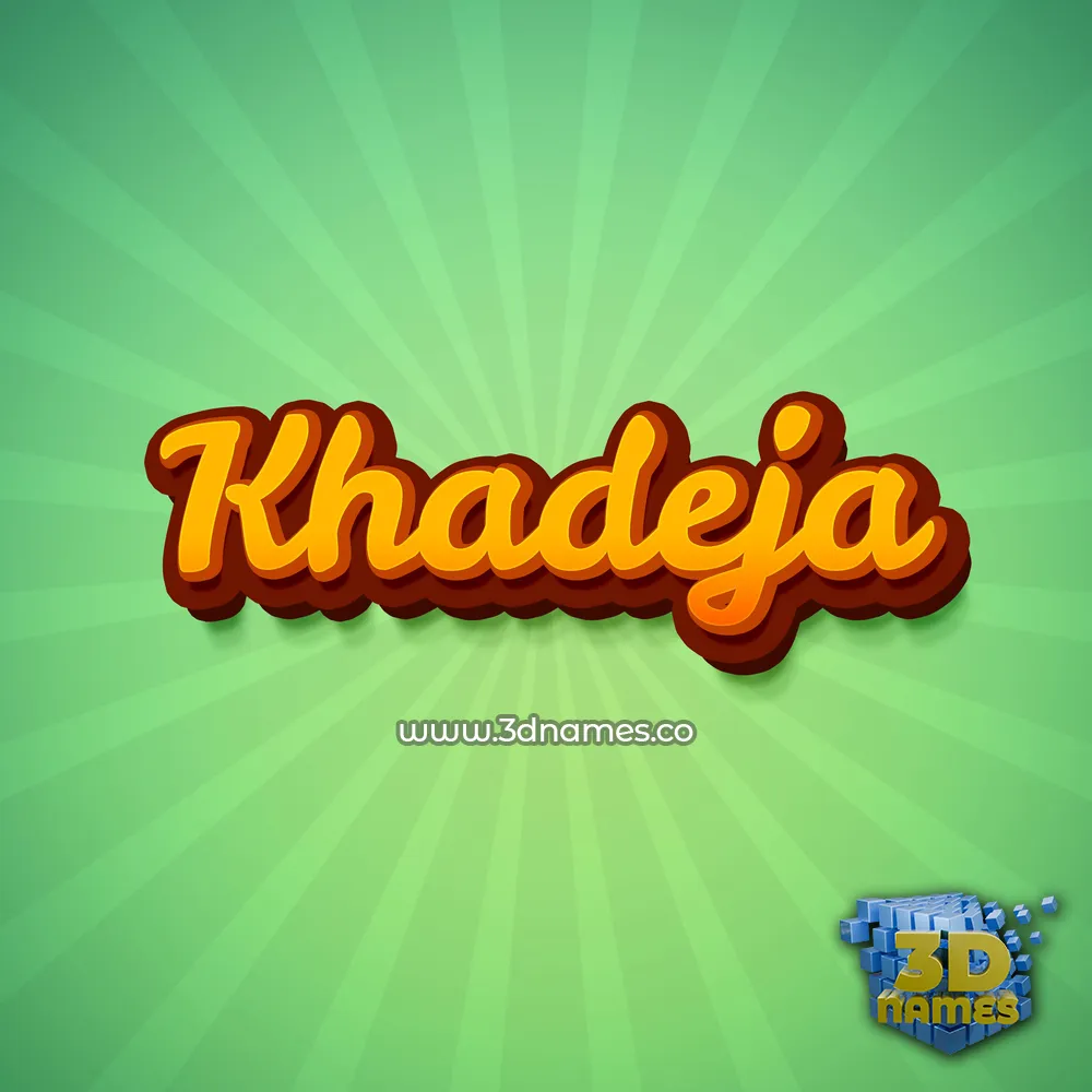 khadeja in Green Rays style - 3D name wallpaper