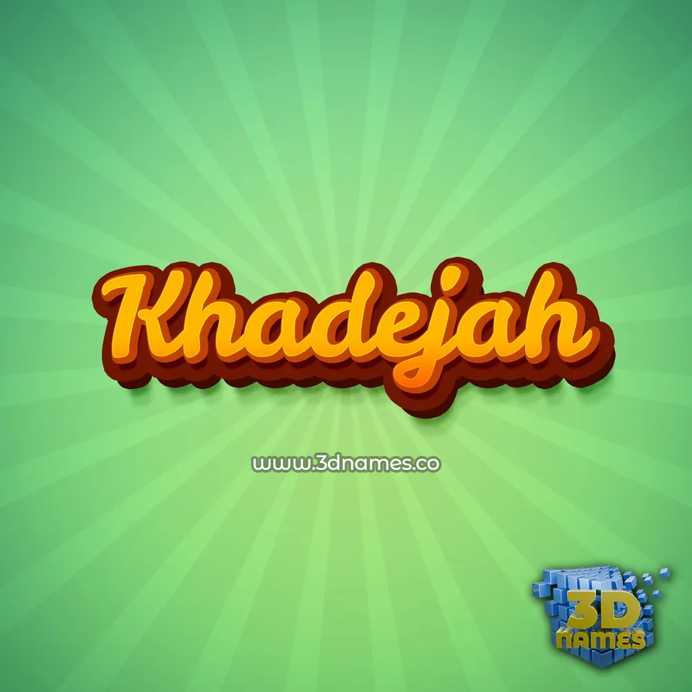 khadejah in Green Rays style - 3D name wallpaper