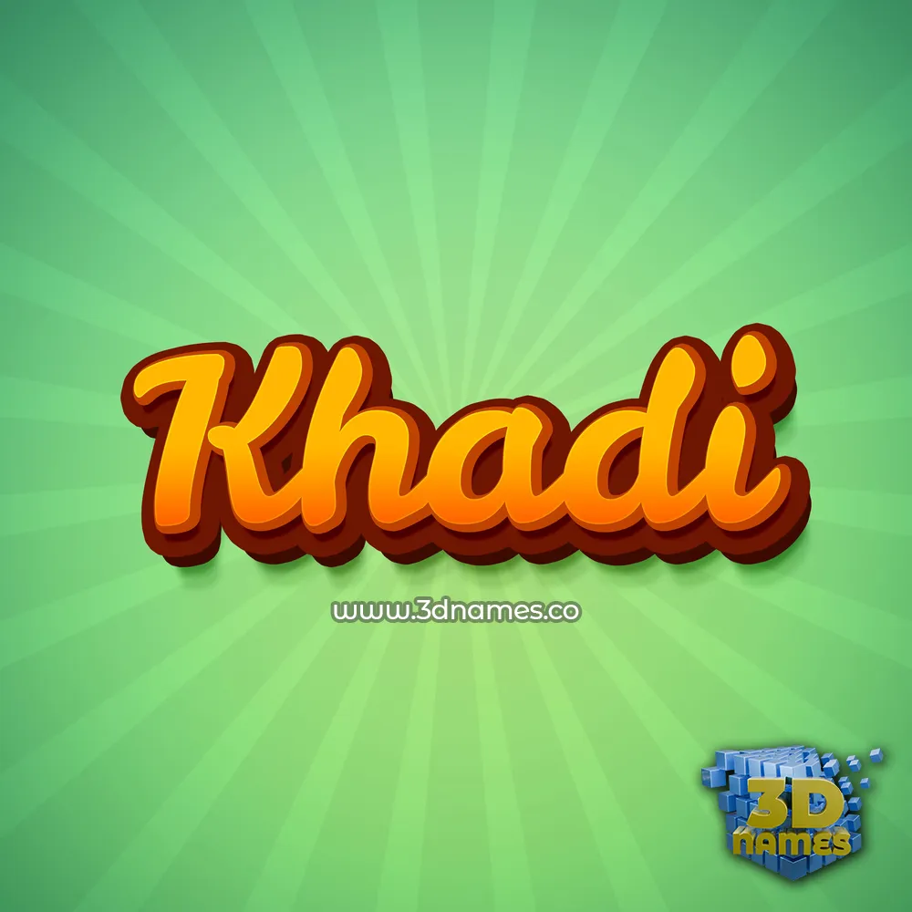 khadi in Green Rays style - 3D name wallpaper