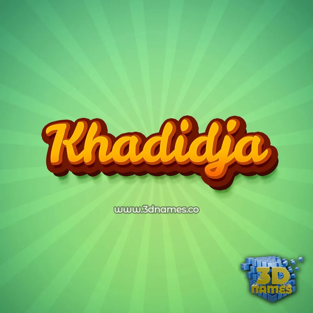 khadidja in Green Rays style - 3D name wallpaper