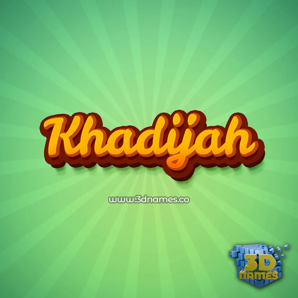 khadijah in Green Rays style - 3D name wallpaper