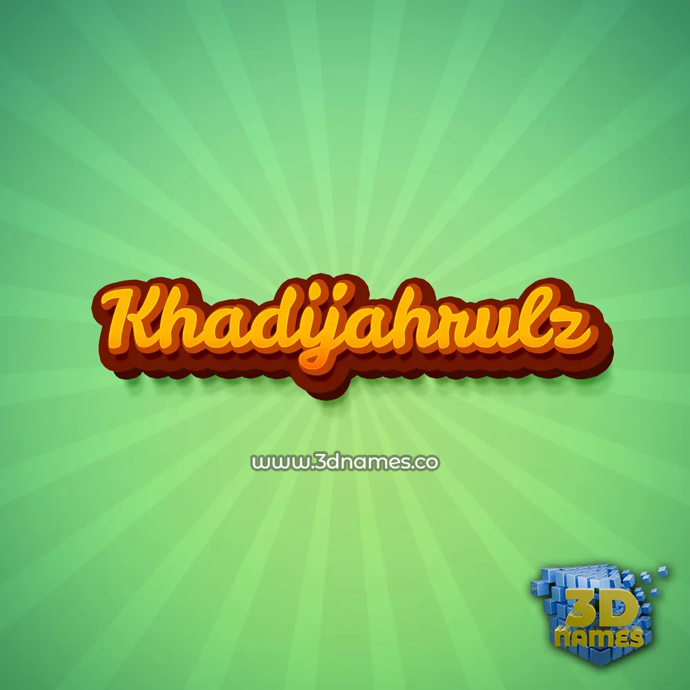 khadijahrulz in Green Rays style - 3D name wallpaper