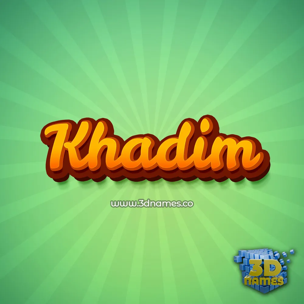 khadim in Green Rays style - 3D name wallpaper