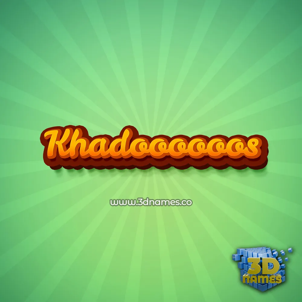 khadoooooos in Green Rays style - 3D name wallpaper