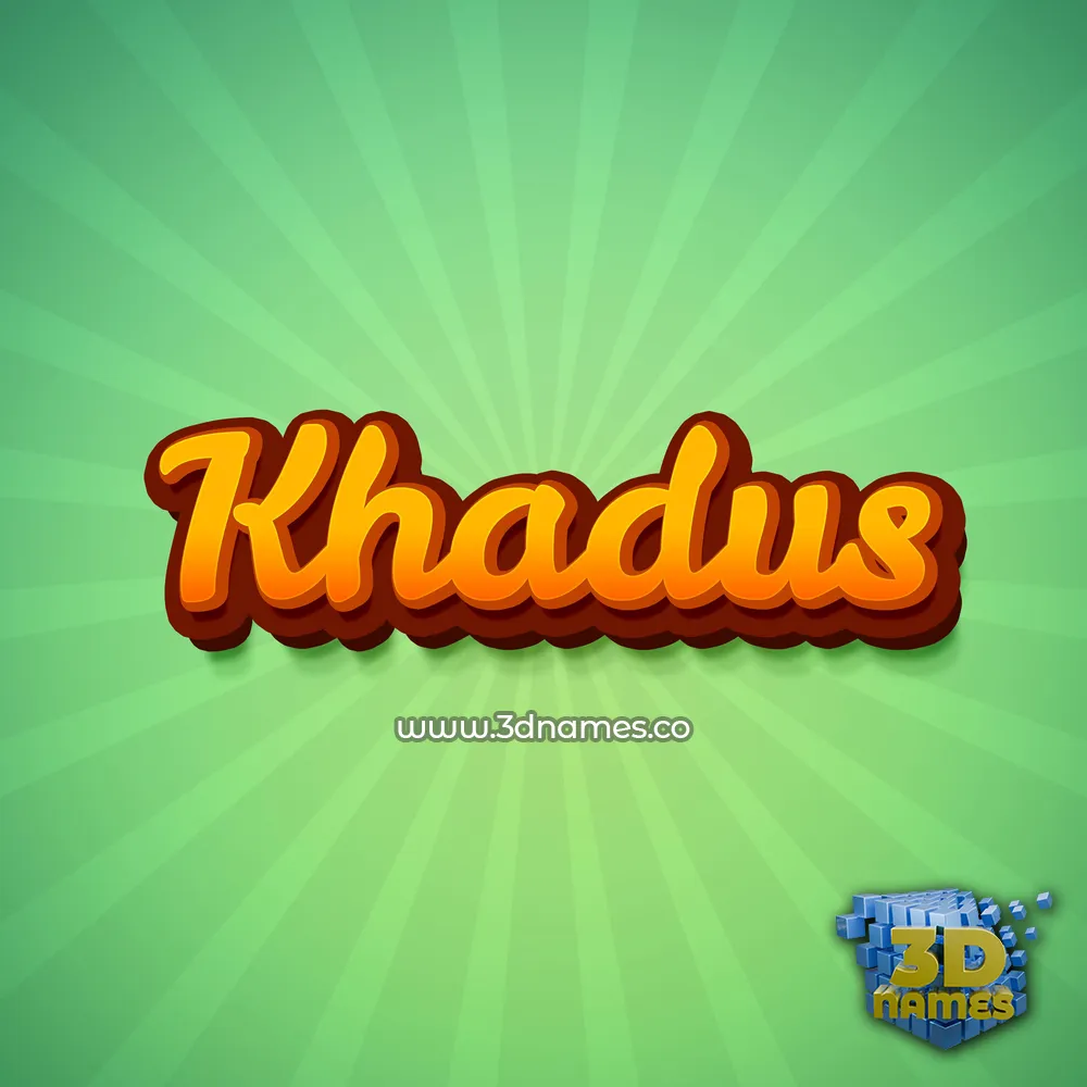 khadus in Green Rays style - 3D name wallpaper
