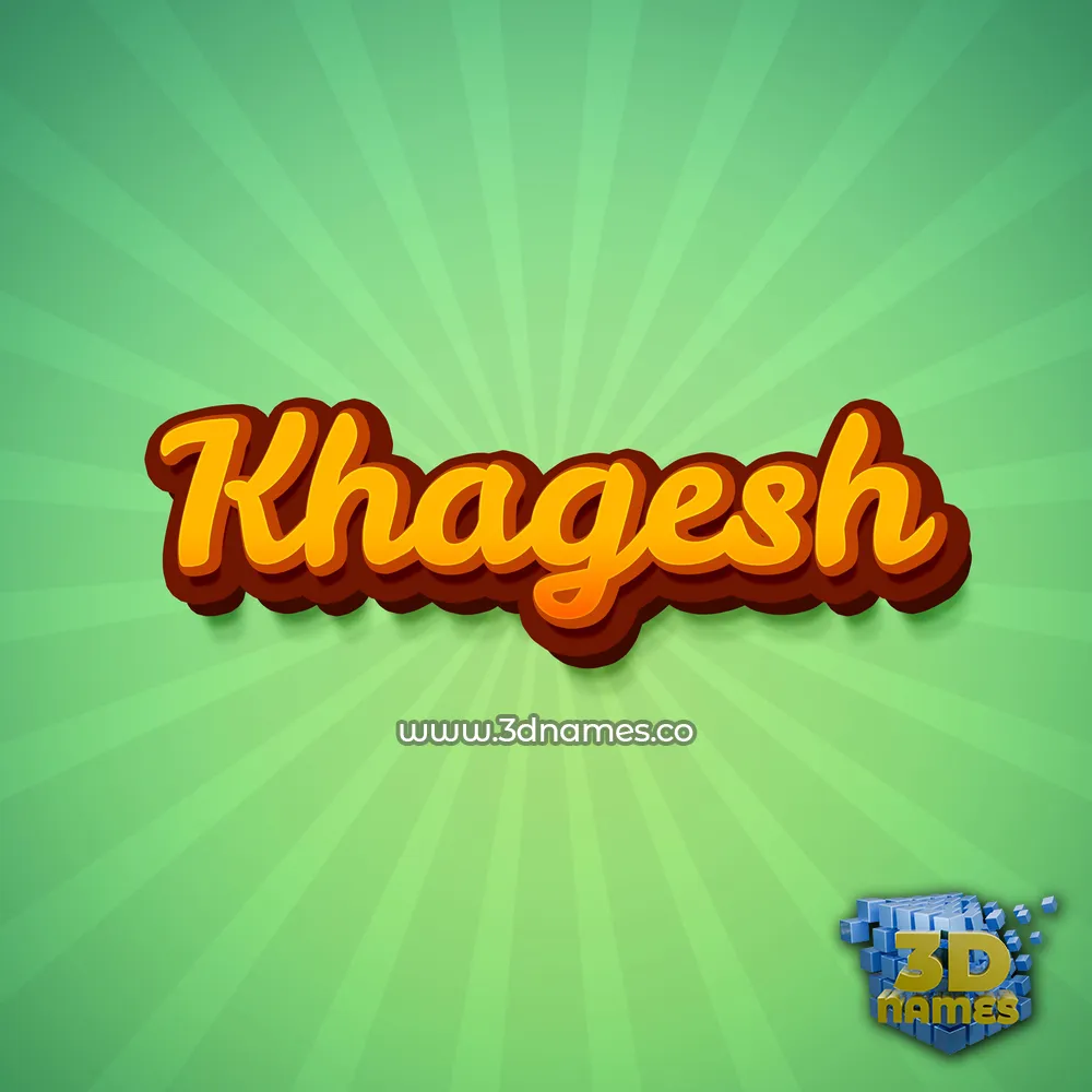khagesh in Green Rays style - 3D name wallpaper