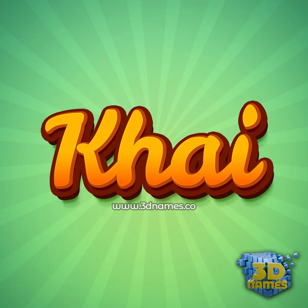 khai in Green Rays style - 3D name wallpaper