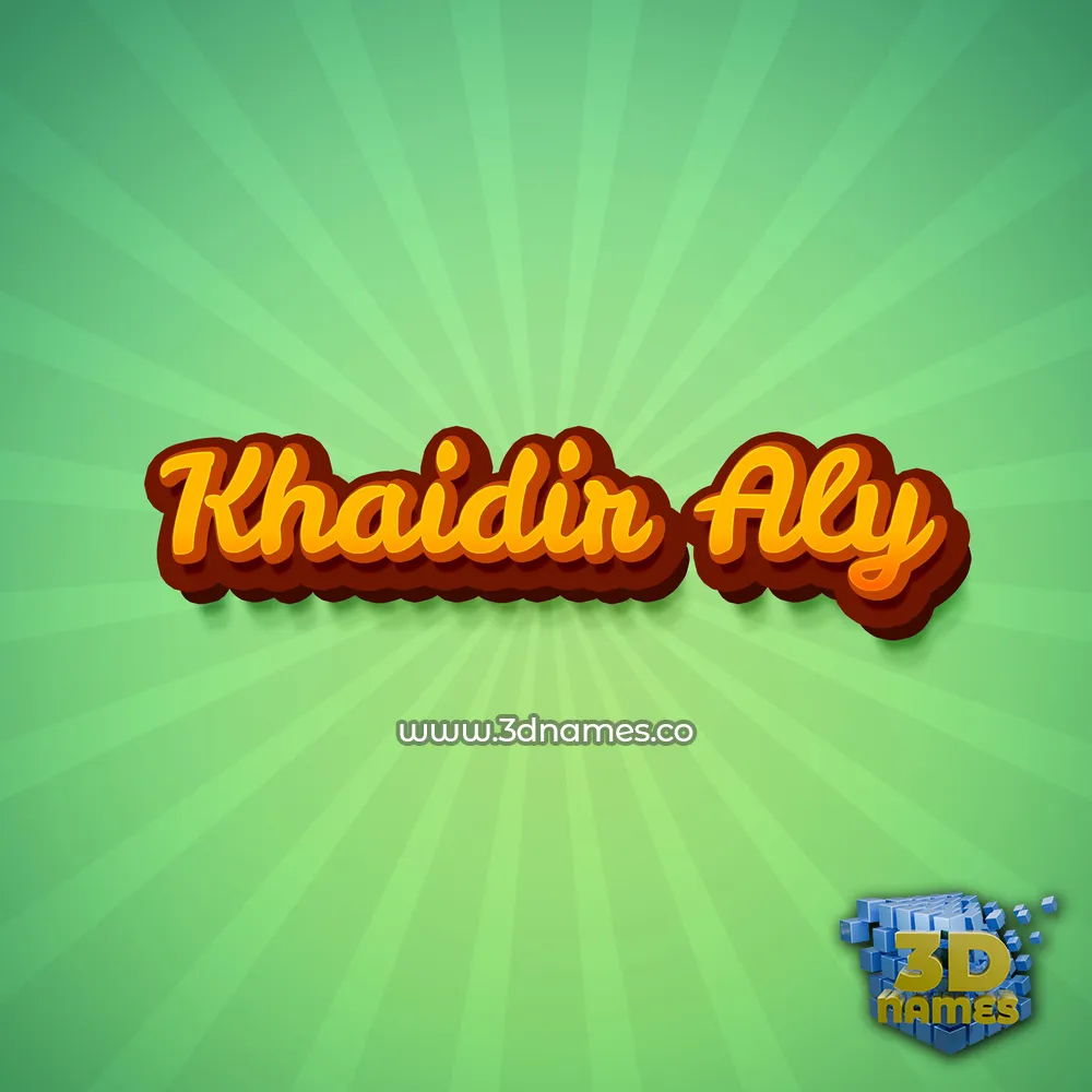khaidir aly in Green Rays style - 3D name wallpaper
