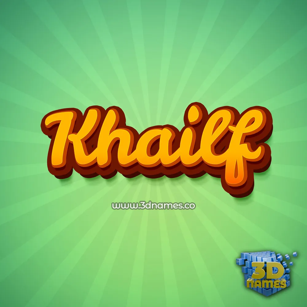 khailf in Green Rays style - 3D name wallpaper