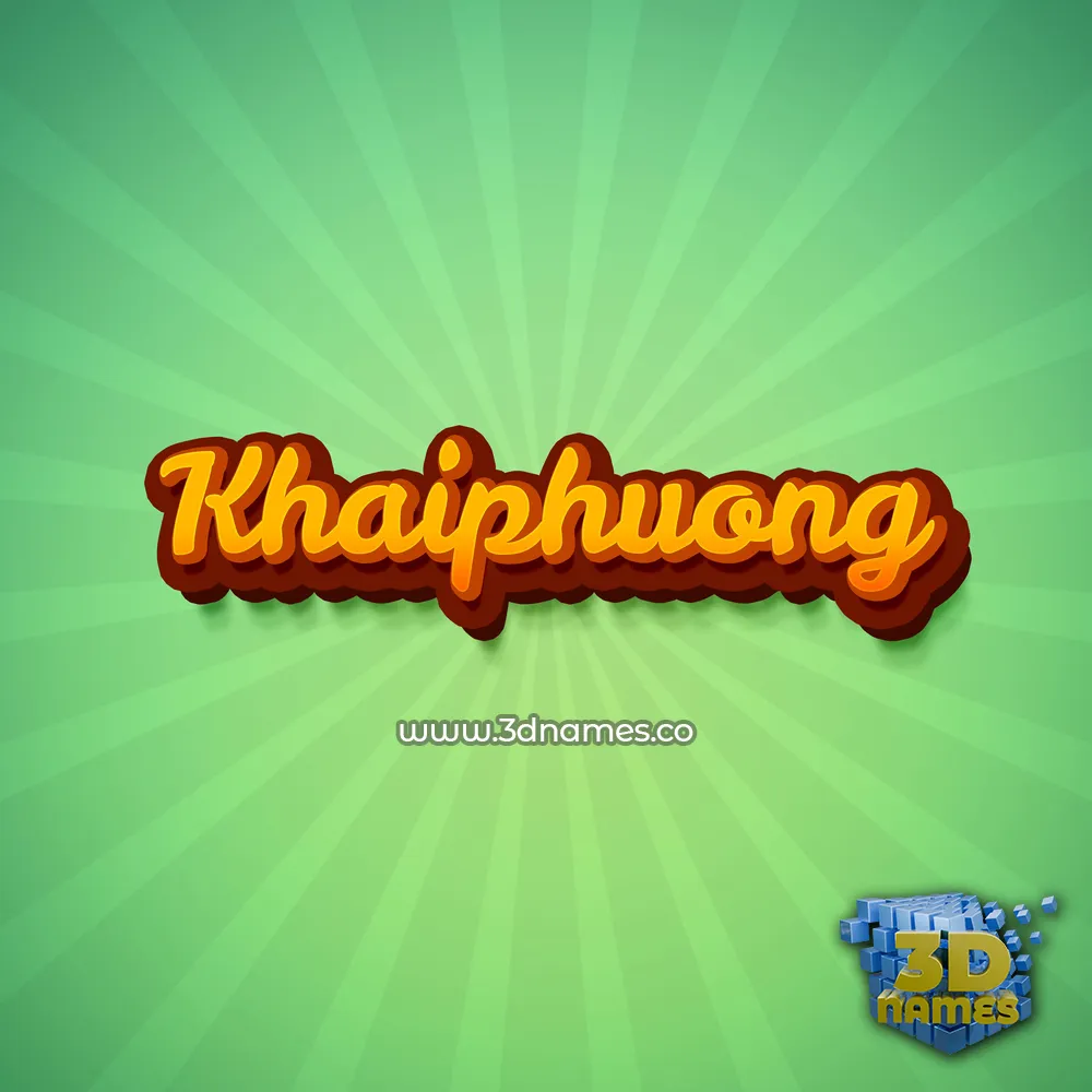 khaiphuong in Green Rays style - 3D name wallpaper