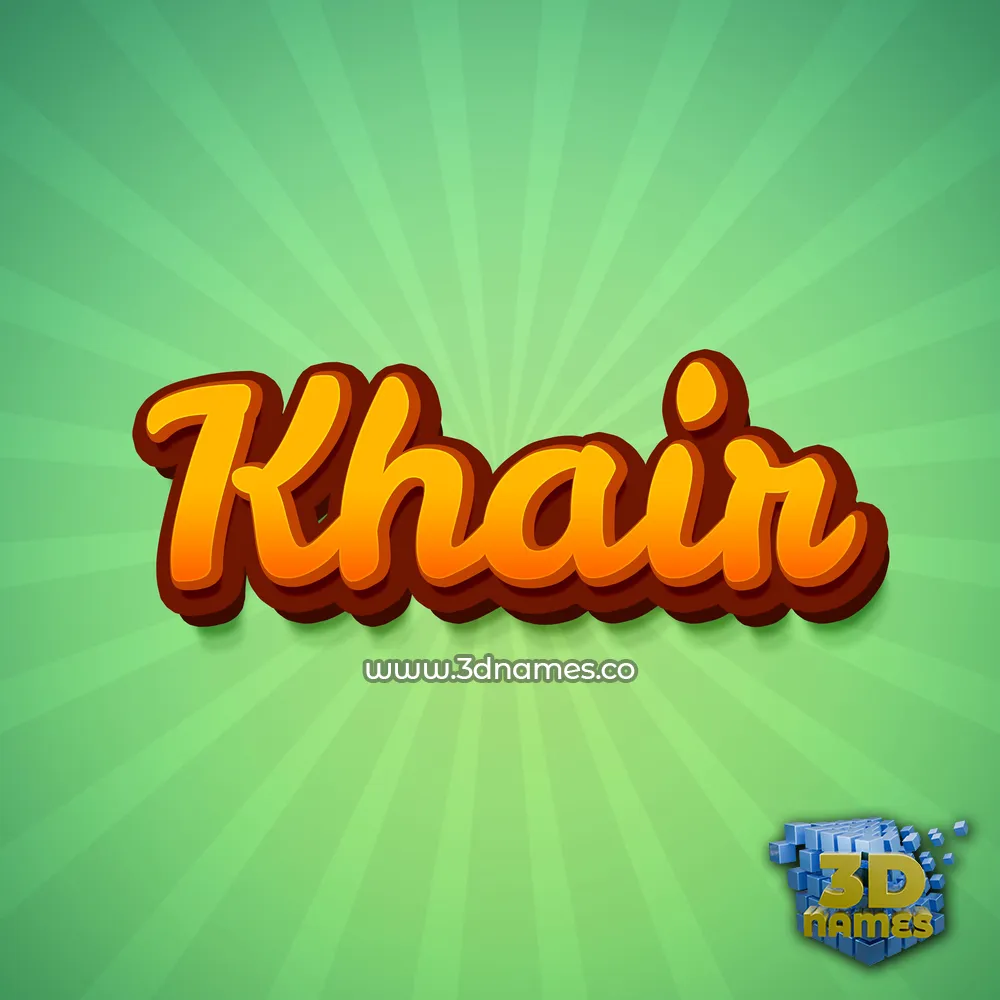 khair in Green Rays style - 3D name wallpaper