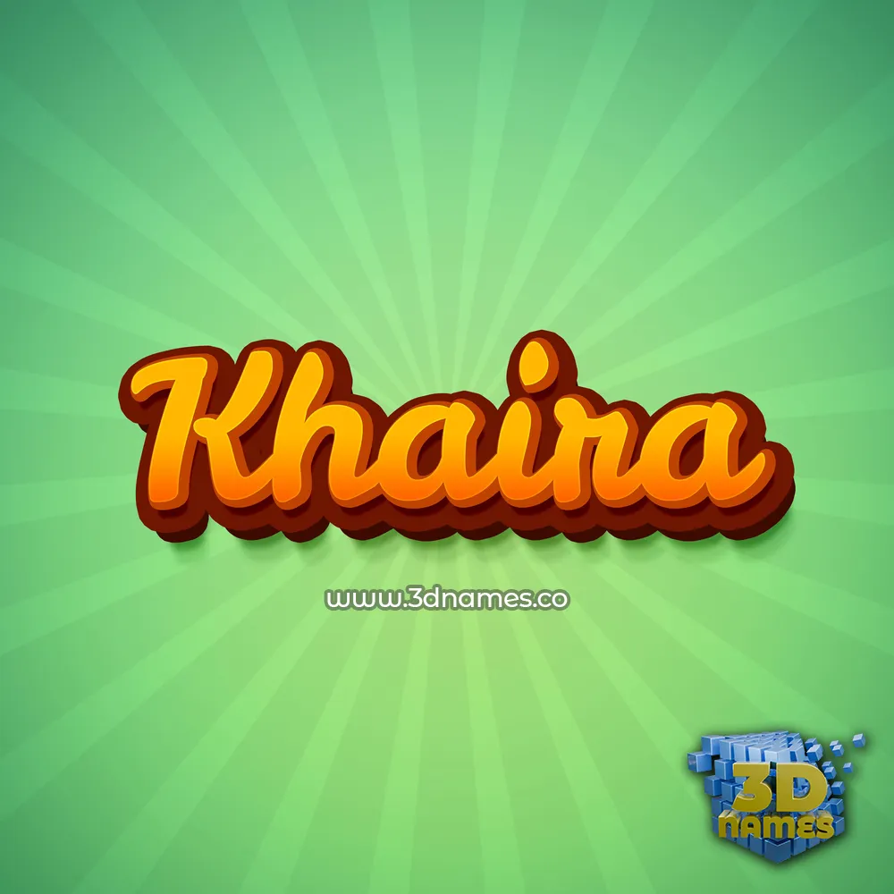khaira in Green Rays style - 3D name wallpaper