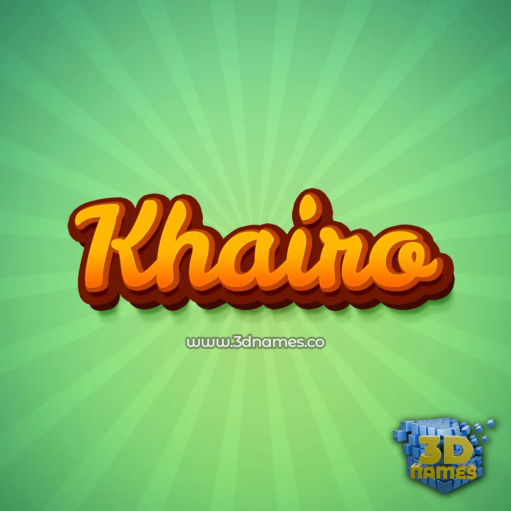 khairo in Green Rays style - 3D name wallpaper