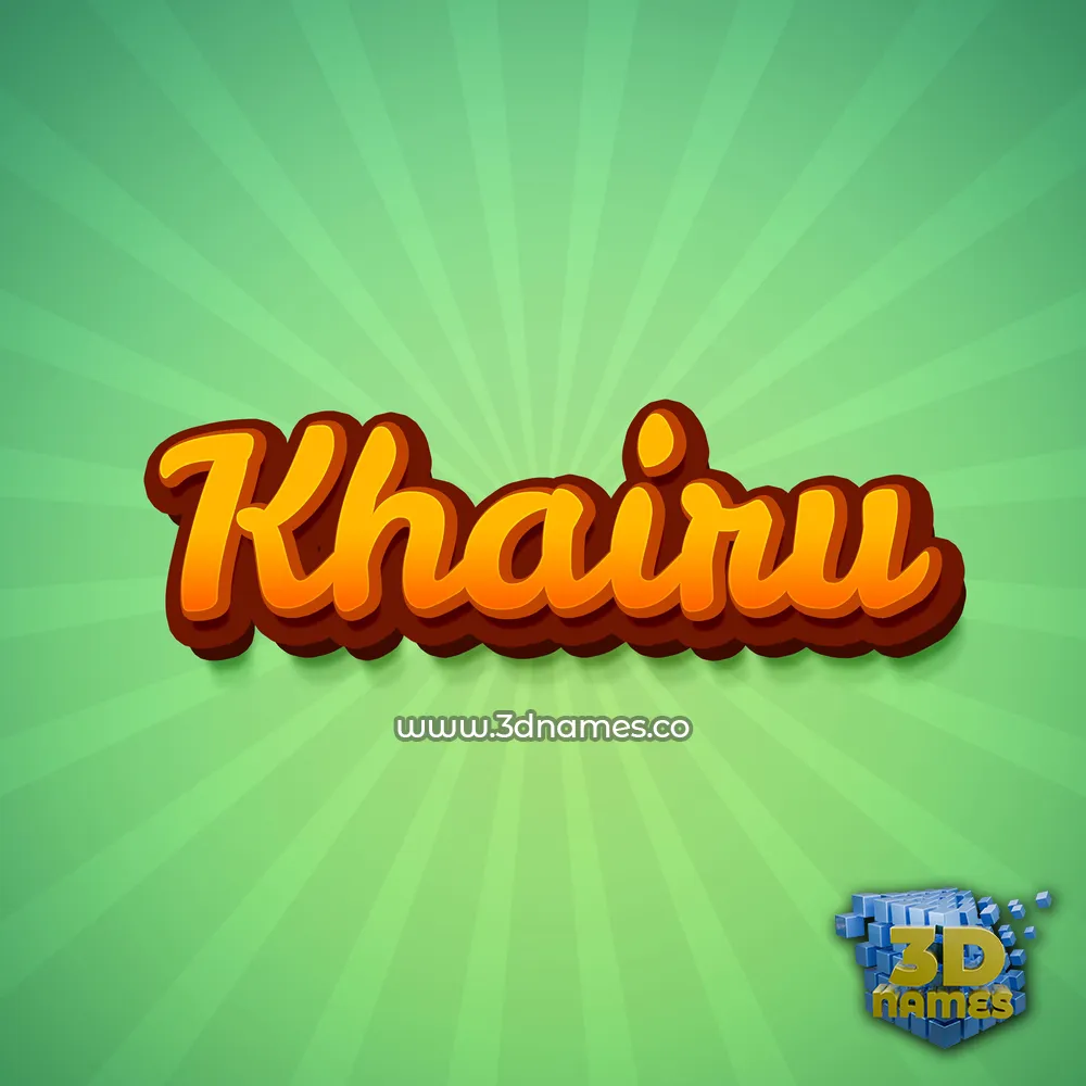 khairu in Green Rays style - 3D name wallpaper