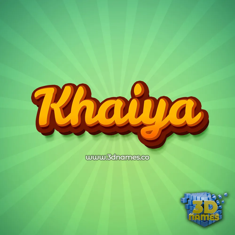 khaiya in Green Rays style - 3D name wallpaper
