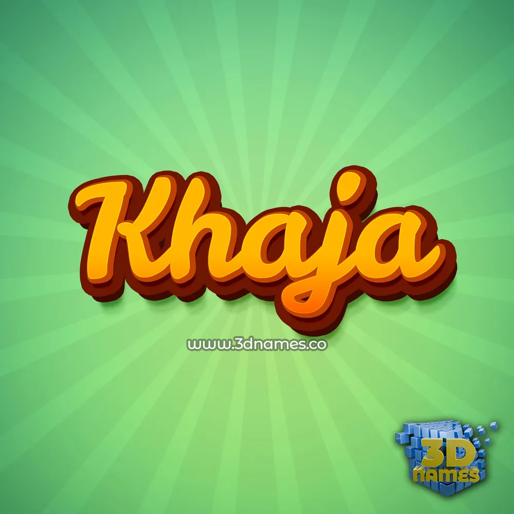 khaja in Green Rays style - 3D name wallpaper