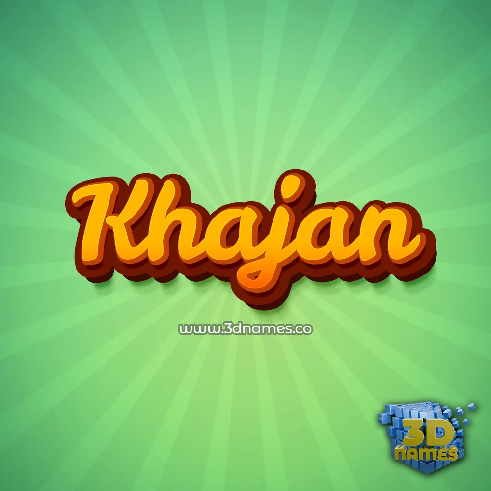 khajan in Green Rays style - 3D name wallpaper