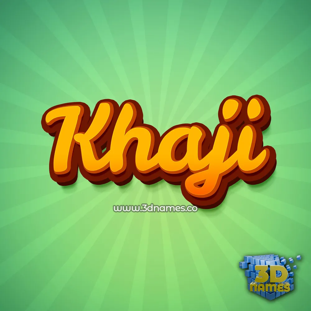khaji in Green Rays style - 3D name wallpaper