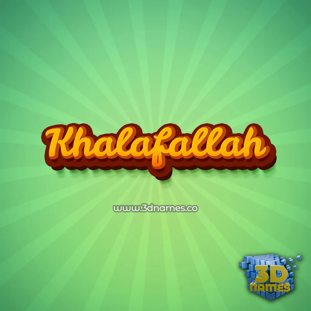 khalafallah in Green Rays style - 3D name wallpaper