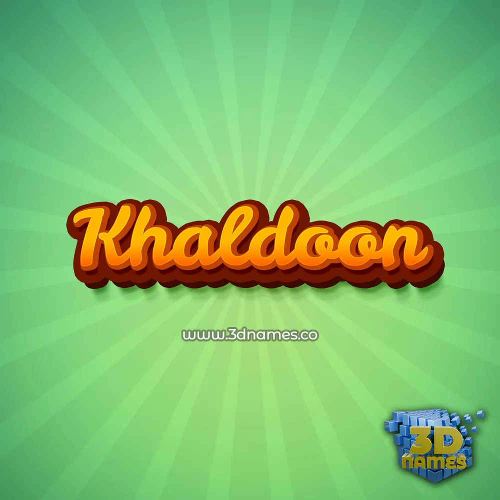 khaldoon in Green Rays style - 3D name wallpaper