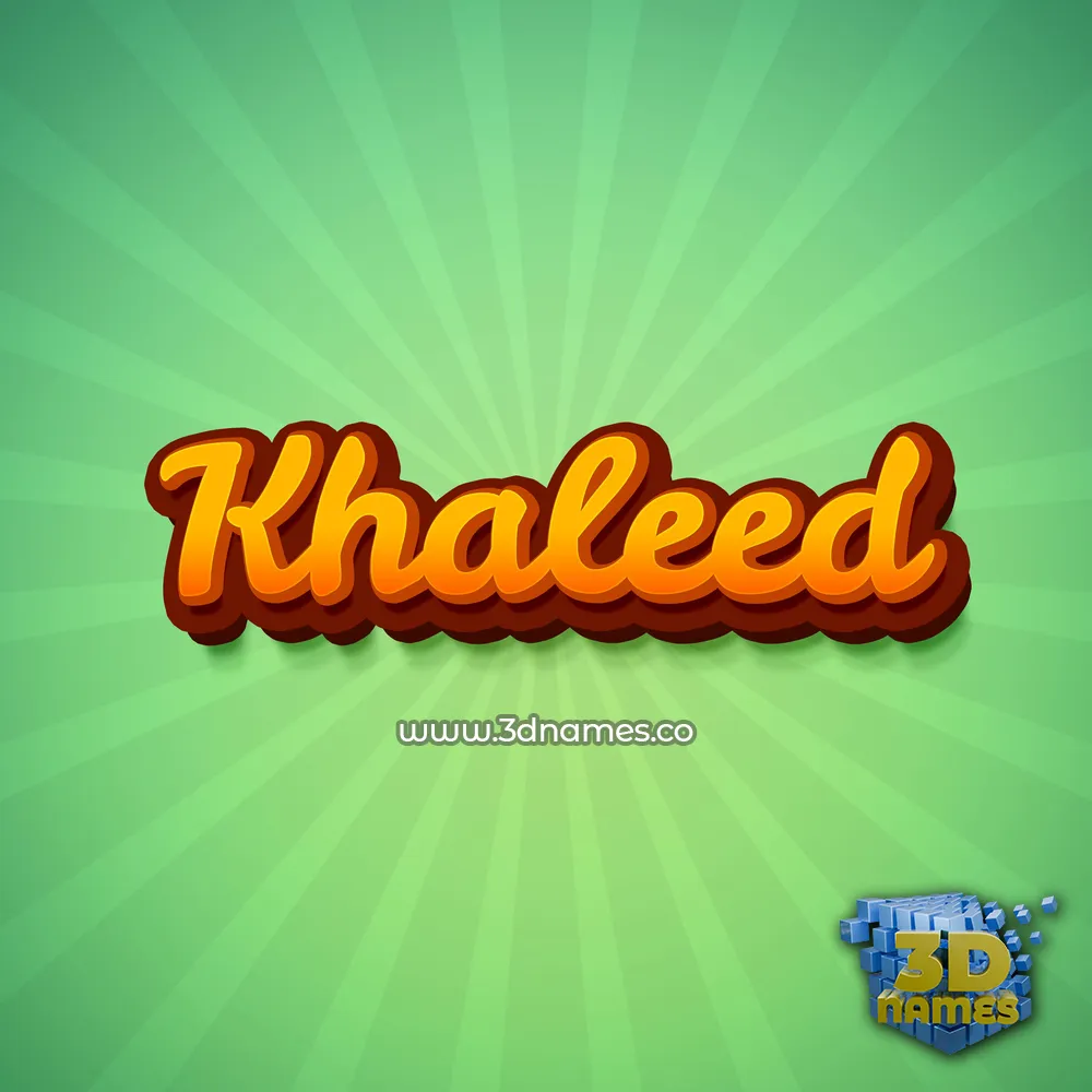 khaleed in Green Rays style - 3D name wallpaper