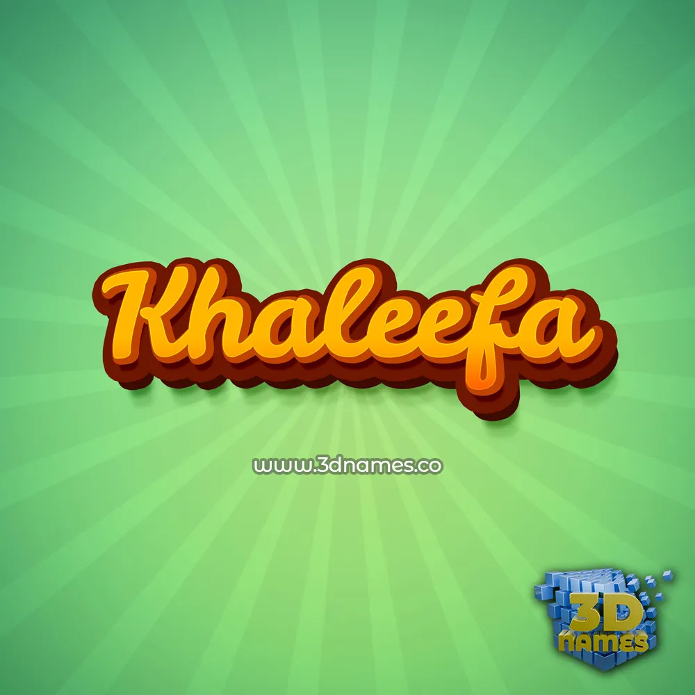 khaleefa in Green Rays style - 3D name wallpaper