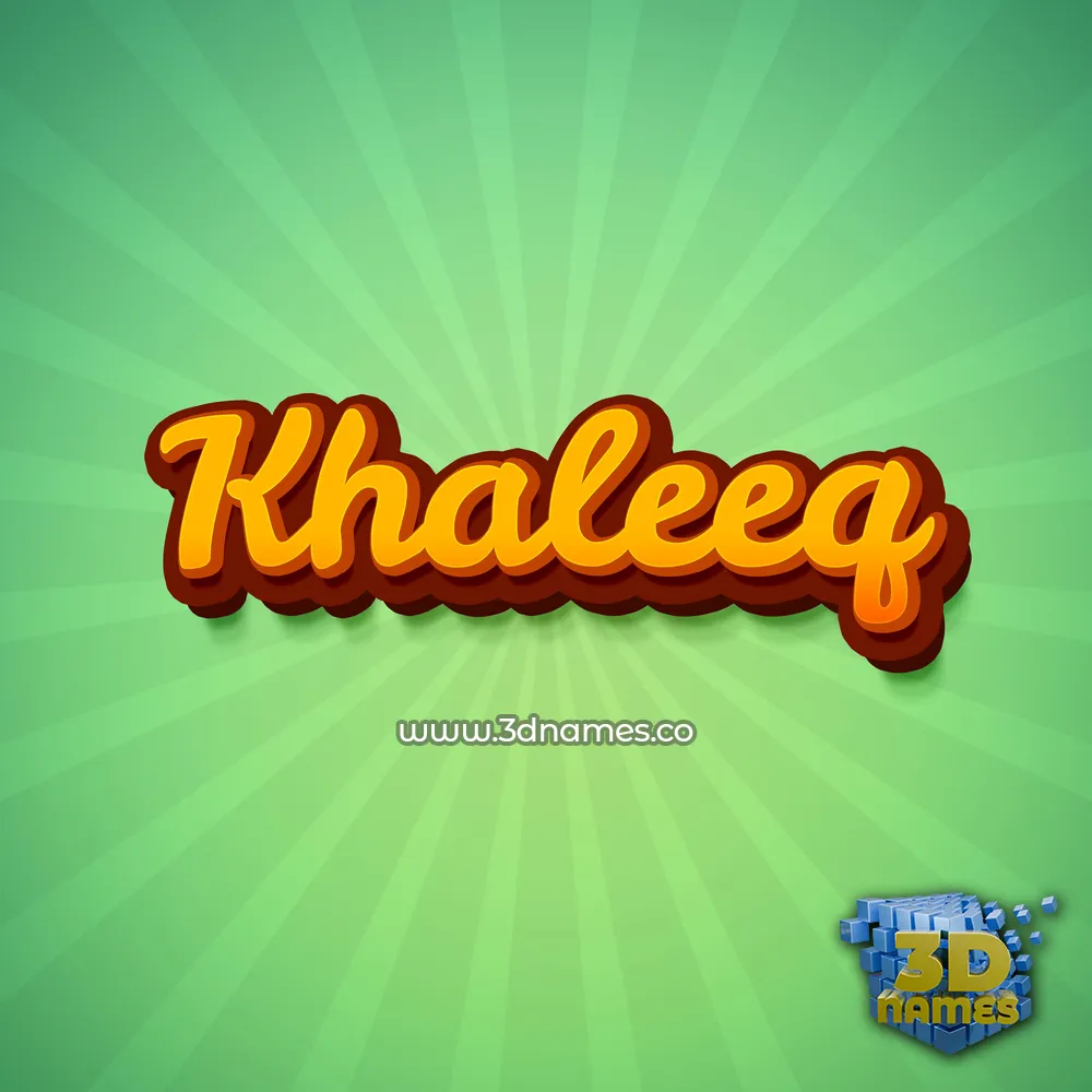 khaleeq in Green Rays style - 3D name wallpaper