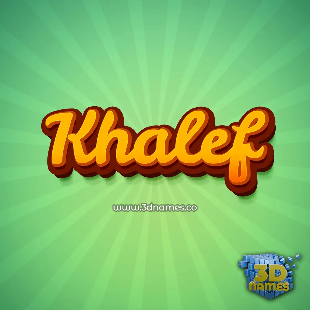 khalef in Green Rays style - 3D name wallpaper