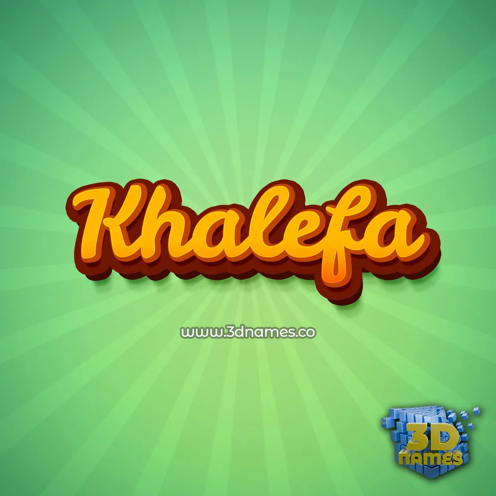 khalefa in Green Rays style - 3D name wallpaper