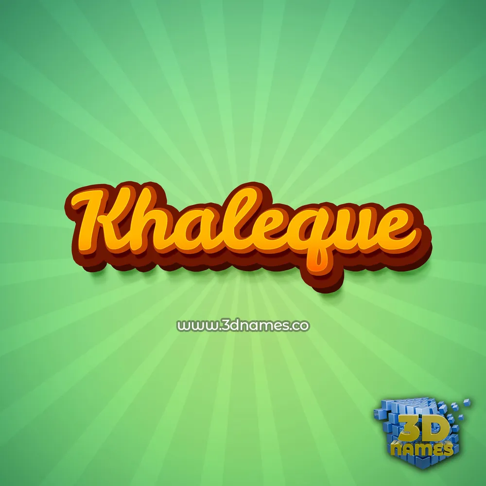 khaleque in Green Rays style - 3D name wallpaper