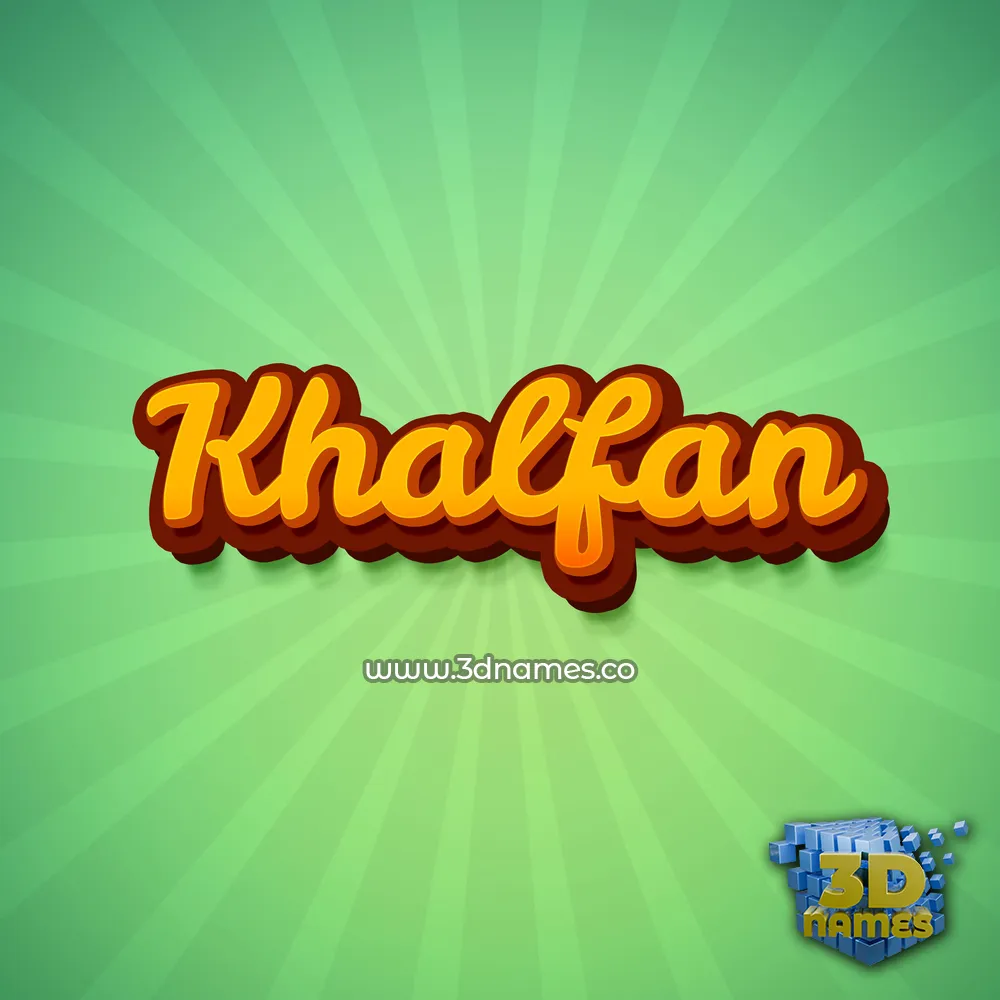 khalfan in Green Rays style - 3D name wallpaper