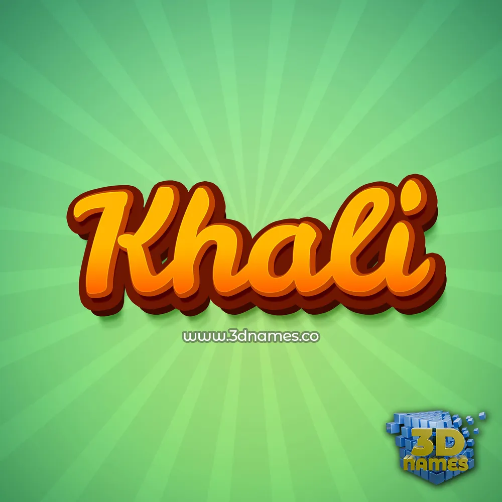 khali in Green Rays style - 3D name wallpaper