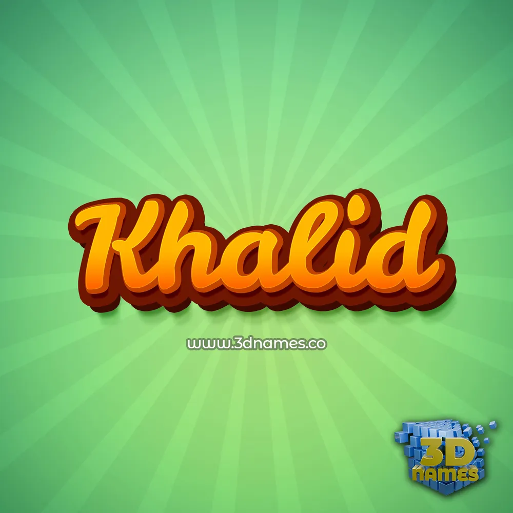 khalid in Green Rays style - 3D name wallpaper