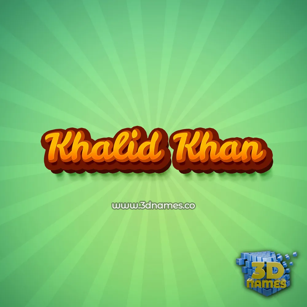 khalid khan in Green Rays style - 3D name wallpaper